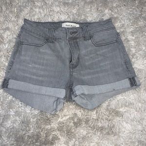 Pacsun Super Stretch Shortie Grey Denim Shorts